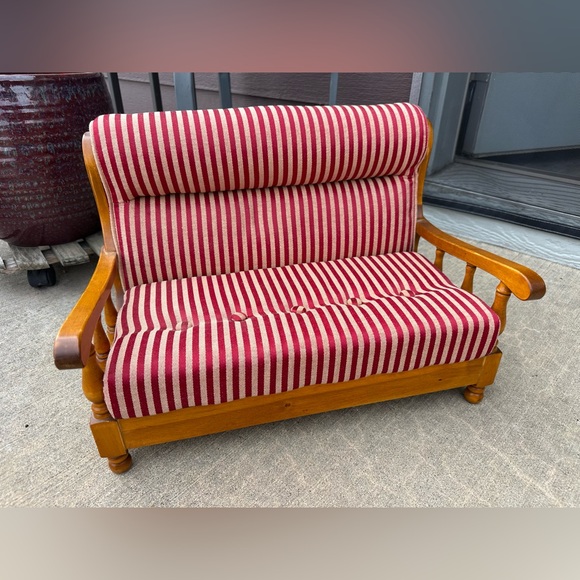 Other - Mid-Century Modern Country-Style Cushioned Wood Sofa for 18" Doll